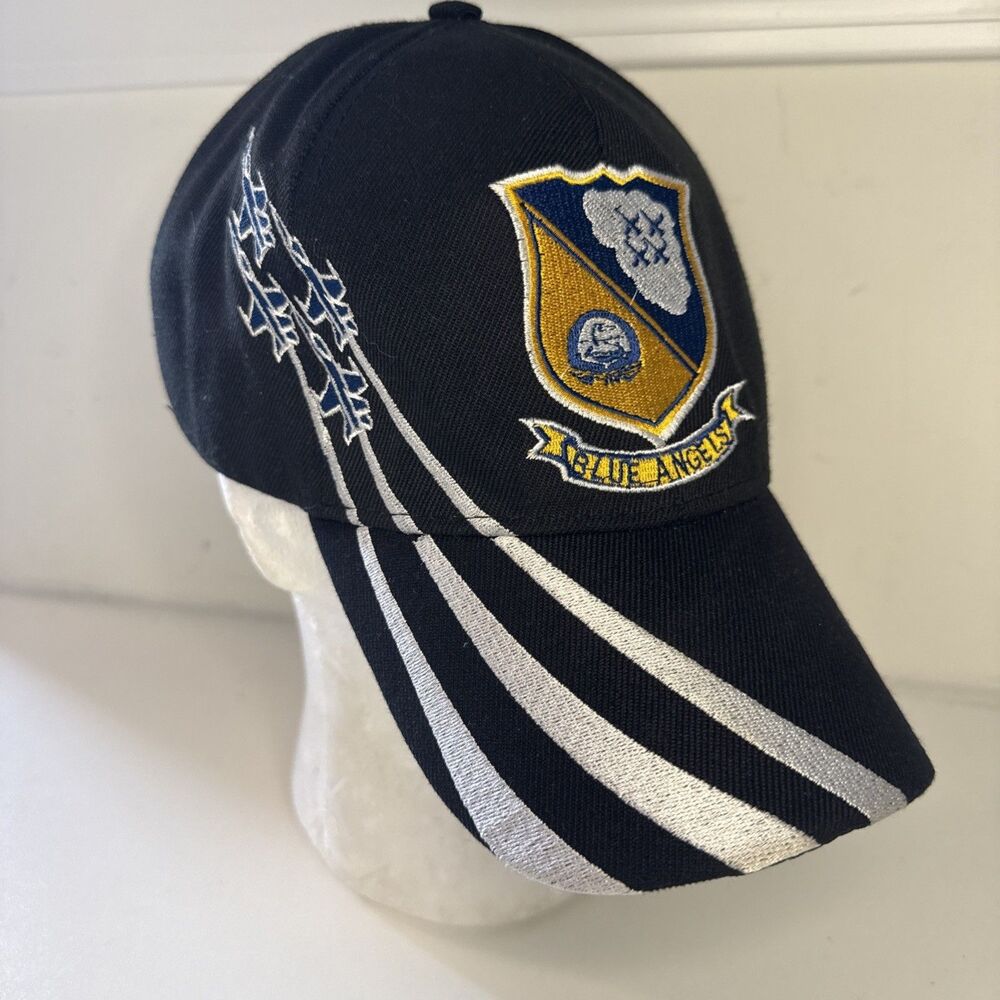 U.S. Navy Blue Angels Contrails Dad Hat Black Gold Baseball Cap